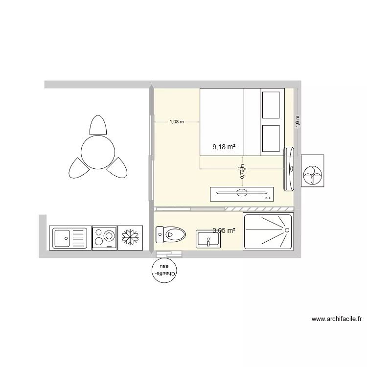 Bungalow 2. Plan de 2 et 12 m² Bungalow 2. Plan de 2 et 12 m²