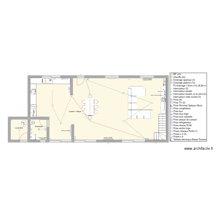 RDC - Saint-Armand-Villages. Plan de 3 pièces et 101 m2