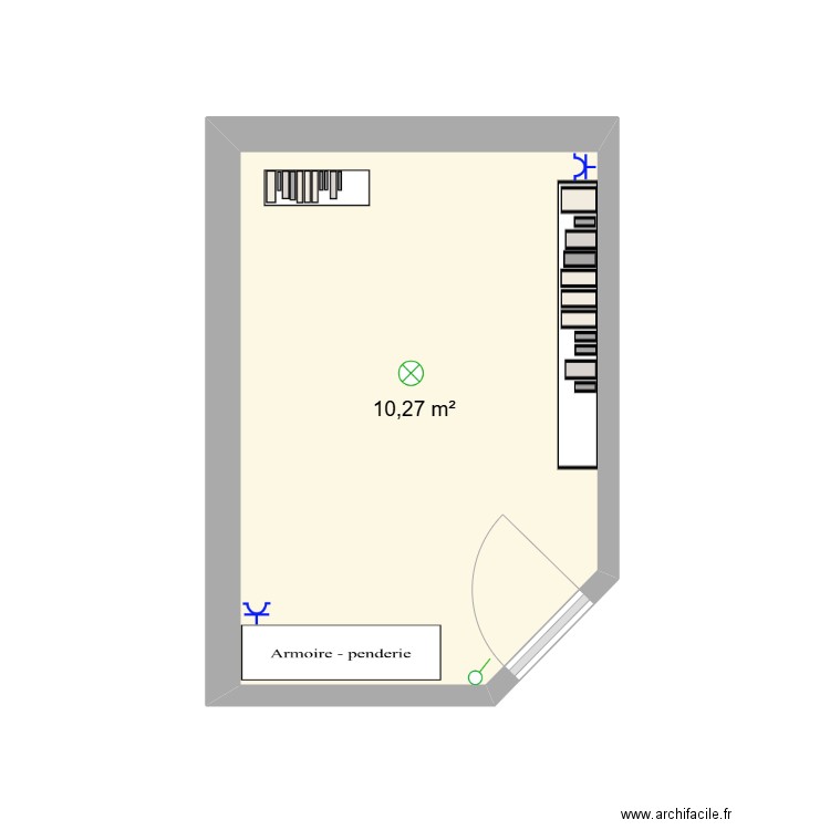 Ch.maielec. Plan de 1 pièce et 10 m2