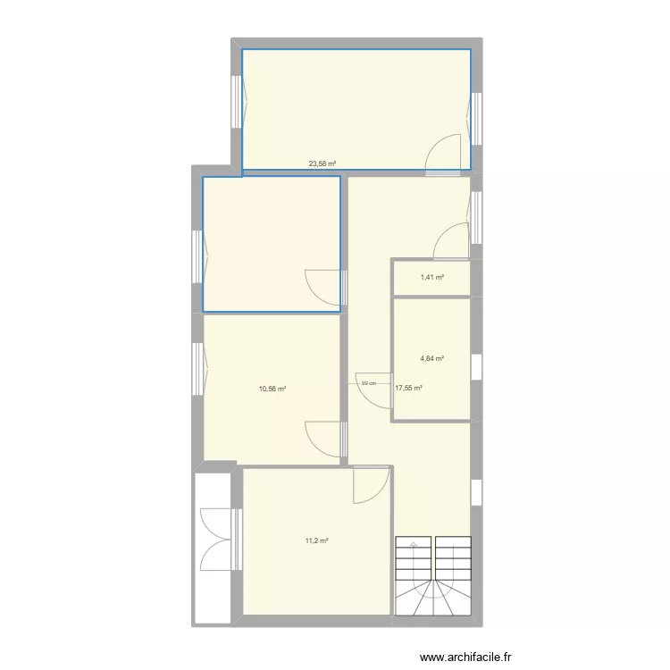 Maison long R+1. Plan de 