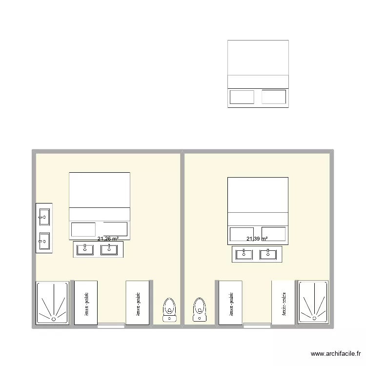 twin room. Plan de 