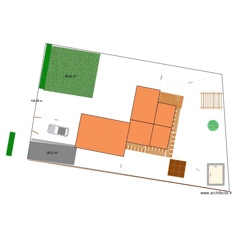 Mérignac Parcelle. Plan de 1 pièce et 8 m2