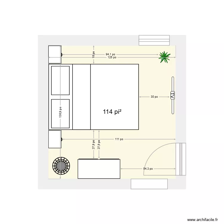 Chambre choix 1. Plan de 1 pièce et 11 m² Chambre choix 1. Plan de 1 pièce et 11 m²
