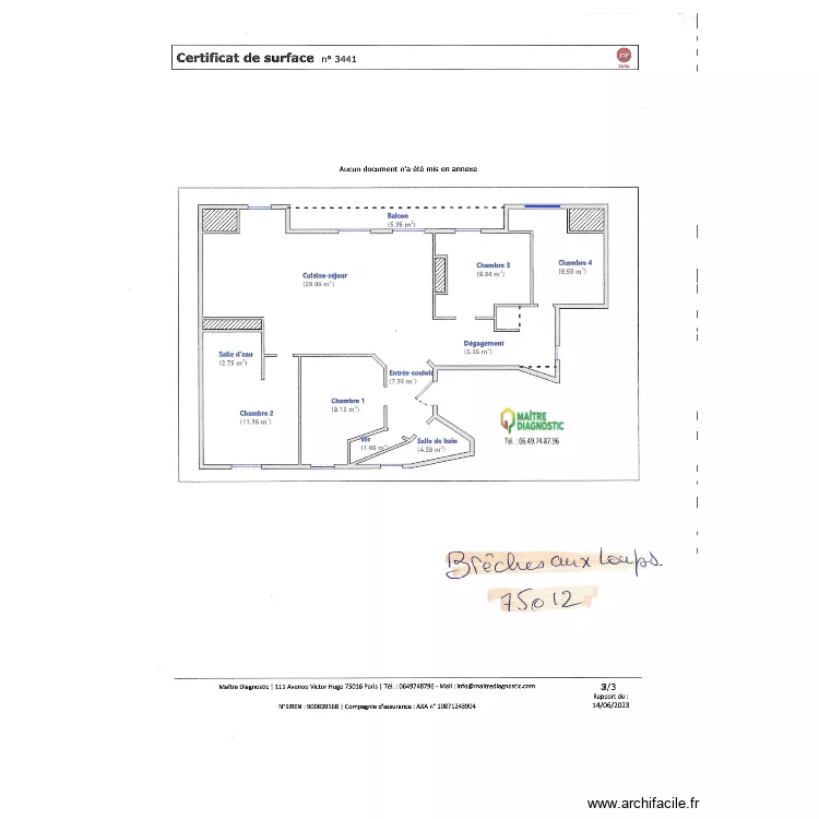 Br&egrave;che aux Loups. Plan de 