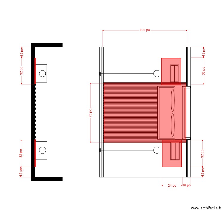 Dupperon mur Lit menuiserie. Plan de 0 pièce et 0 m2