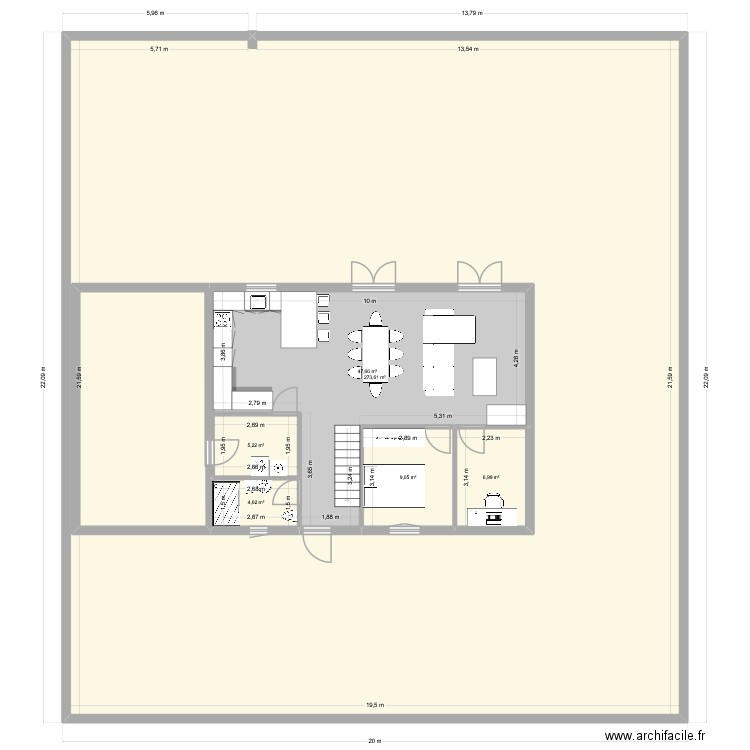 MAISON. Plan de 6 pièces et 494 m2
