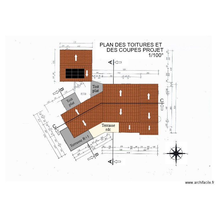gorguette plan des toiture et des coupes projet. Plan de 0 pièce et 0 m2