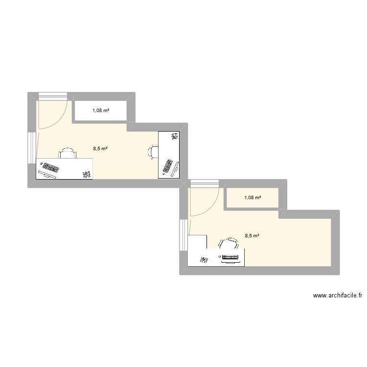 bureau. Plan de 0 pièce et 0 m2