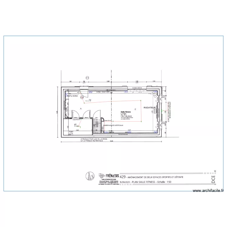 HAUT DE GLORIETTE SALLE FITNESS. Plan de 
