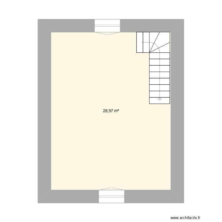 maison. Plan de 1 pièce et 29 m2