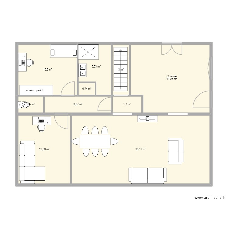 UR ONEA ETAGE v2025. Plan de 10 pièces et 90 m2