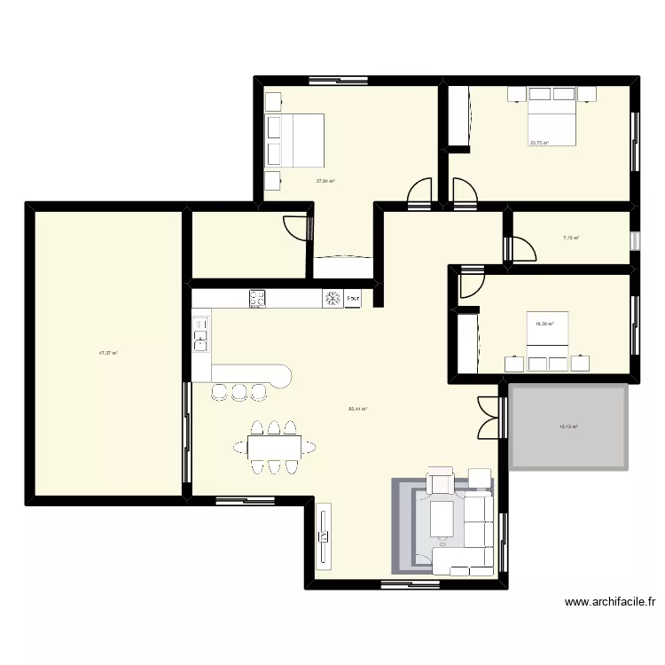 maison. Plan de 7 pièces et 237 m²