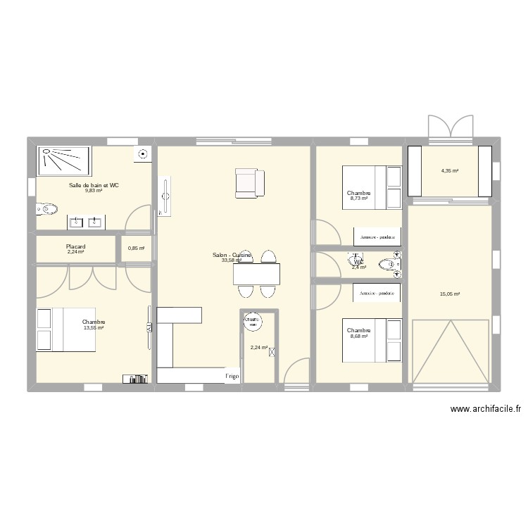 PLAN 2. Plan de 11 pièces et 102 m2