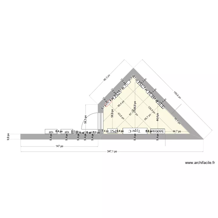 Garage NDP version 3 avec mesures. Plan de 