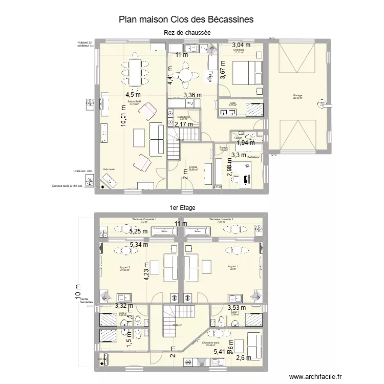 MAISON RDC CLOS DES BECASSINES. Plan de 