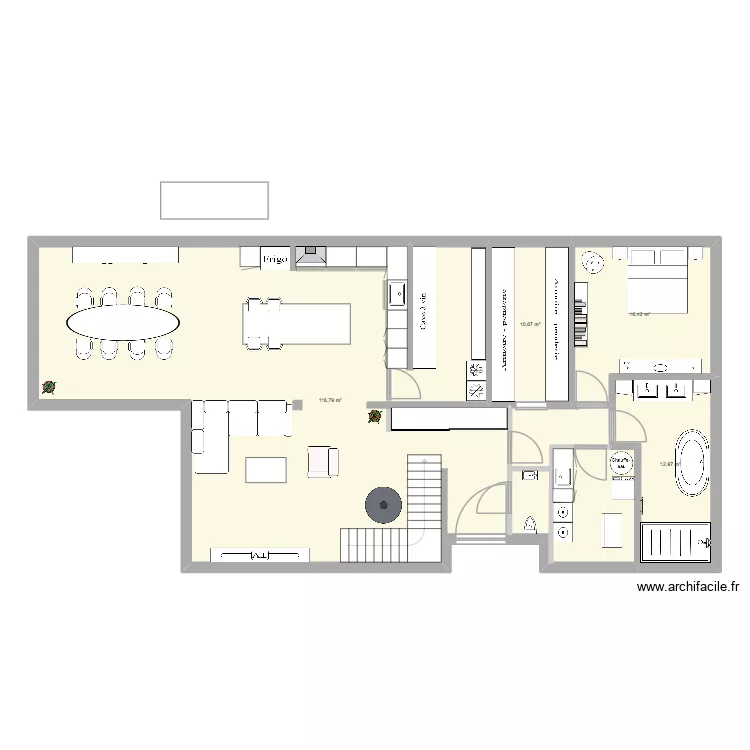 plan RDC. Plan de 4  et 159 m²