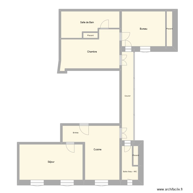 SAUNIER. Plan de 10 pièces et 105 m2