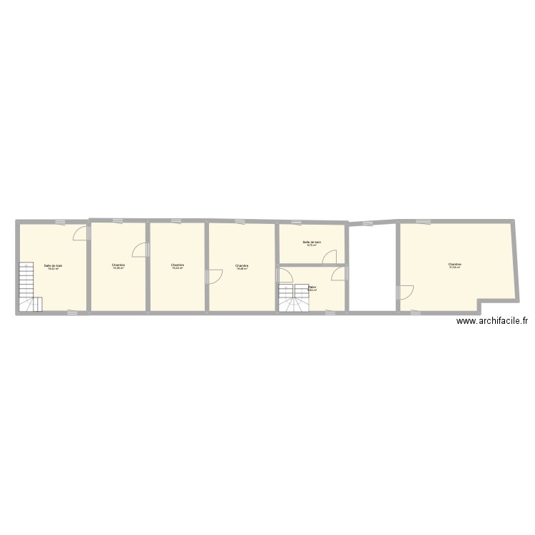 Longere Cour Cheverny. Plan de 7 pièces et 122 m2