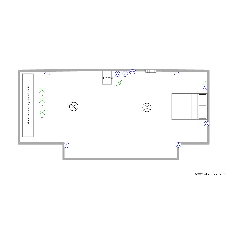 COMBLE. Plan de 1 pièce et 0 m2