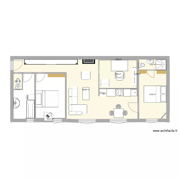 SQUARE T 3. Plan de 8 pièces et 47 m² SQUARE T 3. Plan de 8 pièces et 47 m²