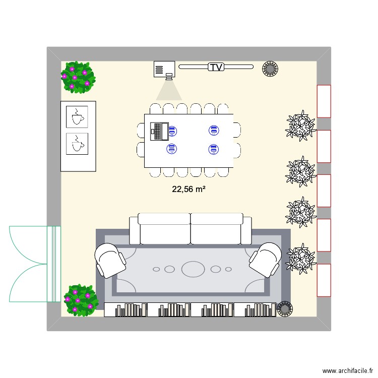 Oral Banquet. Plan de 1 pièce et 23 m2