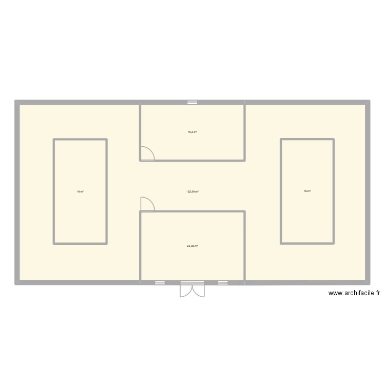 plan. Plan de 5 pièces et 240 m2