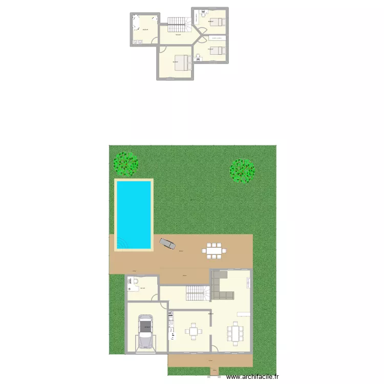 maison campagne. Plan de 8 Pièces et 182 m²