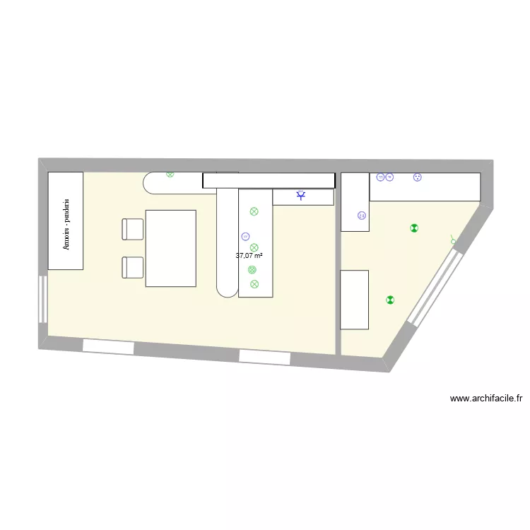 GUILLERMIER / TAUZIN. Plan de 1 et 37 m² GUILLERMIER / TAUZIN. Plan de 1 et 37 m²