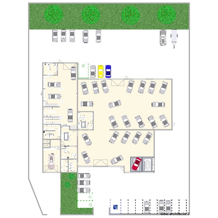 events auto romain21. Plan de 14 pièces et 1140 m2