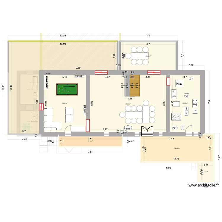 ferme-etage22. Plan de 29  et 593 m²