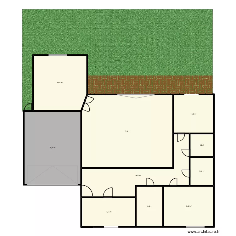 Pavageau. Plan de 10  et 282 m²