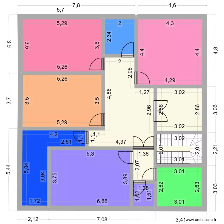 58524. Plan de 11  et 137 m²