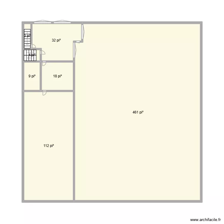 garage. Plan de 7  et 60 m²