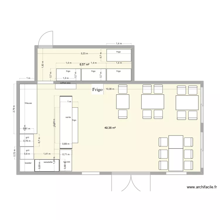 plan 47. Plan de 2  et 59 m²