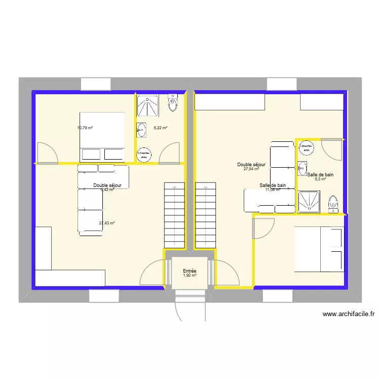 Maison nico. Plan de 10 pièces et 213 m² Maison nico. Plan de 10 pièces et 213 m²