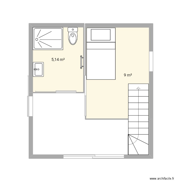 Garage. Plan de 2 pièces et 14 m2