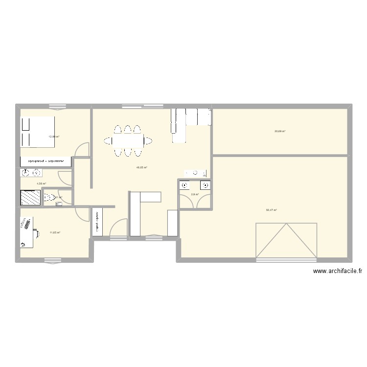 projet neuf 2. Plan de 8 pièces et 151 m2