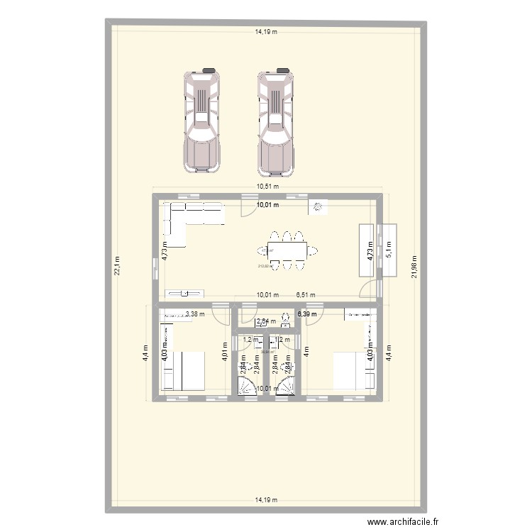 plan Ai. Plan de 3 pièces et 397 m2