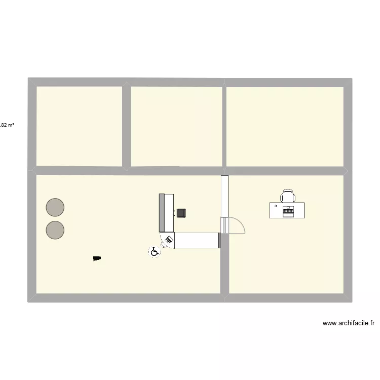 Accueil MSA 2. Plan de 3 et 58 m² Accueil MSA 2. Plan de 3 et 58 m²