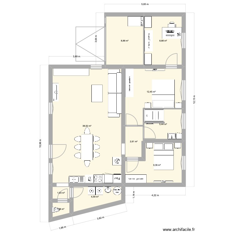 PLAN MAISON ECHELLE AMENAG&Eacute;. Plan de 0 pièce et 0 m2