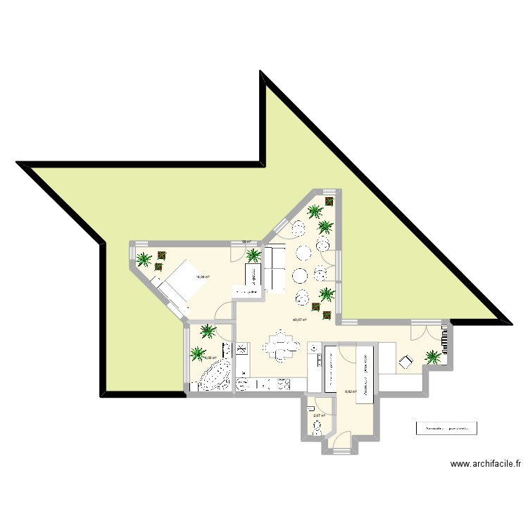 Renaudie v6. Plan de 6 pièces et 160 m2