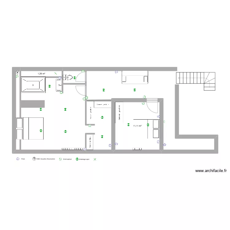 Etage 2 Chambres NVX. Plan de 