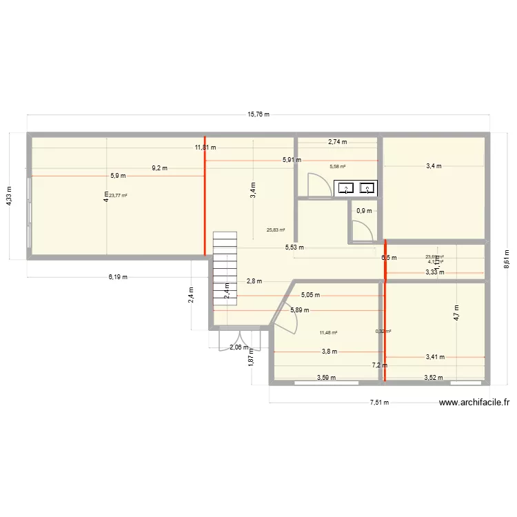 PLANT MAISON. Plan de 7  et 95 m²