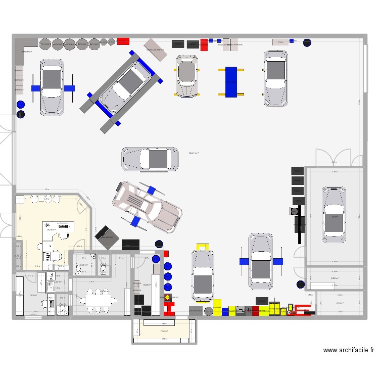 CARROSSERIE. Plan de 14 pièces et 498 m2