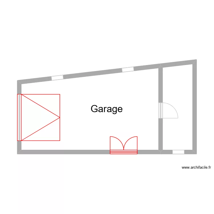 Lestrade_garage. Plan de 2  et 34 m²