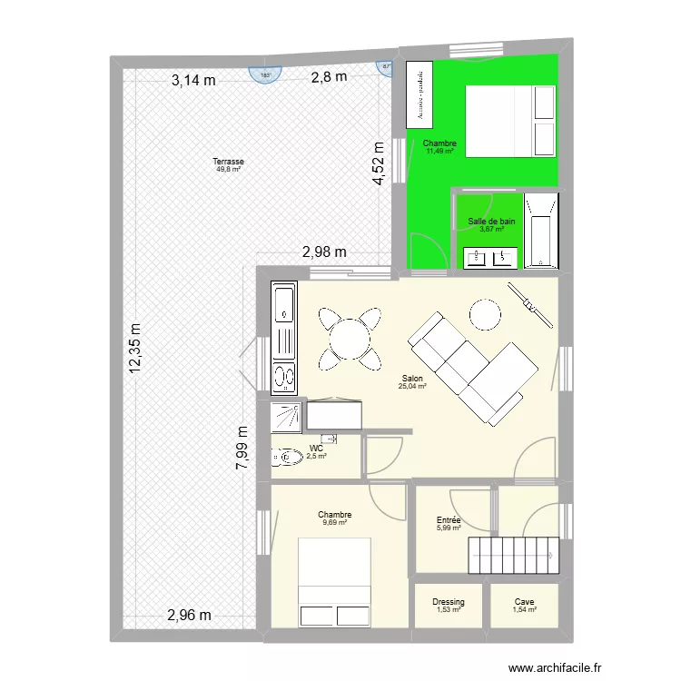 Appart. Plan de 9  et 111 m²