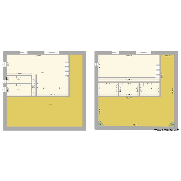 Grange. Plan de 8 pièces et 450 m2