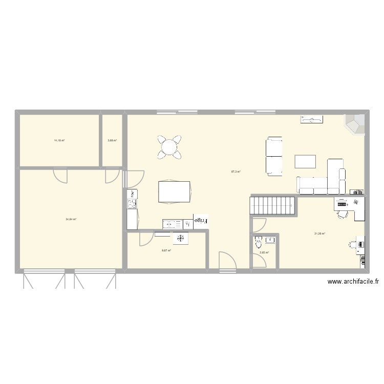 Projet maison_v3. Plan de 17 pièces et 294 m2