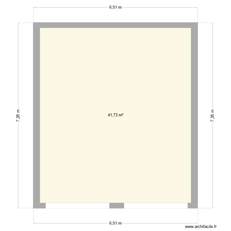 garage. Plan de 1  et 42 m²