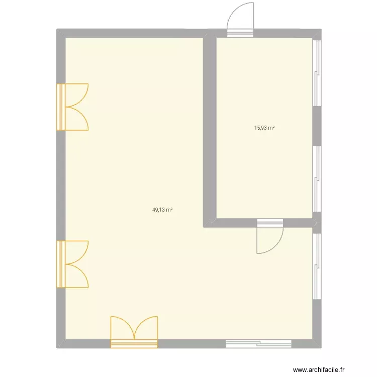 1ER Etage. Plan de 2 Pièces et 65 m² 1ER Etage. Plan de 2 Pièces et 65 m²